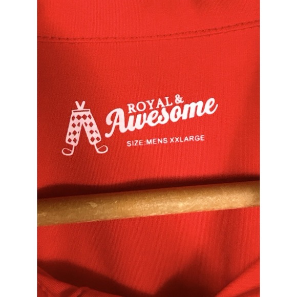 Royal And Awesome Polo Shirt Mens XXL Red Short Sleeve Golf MINT - Picture 3 of 8